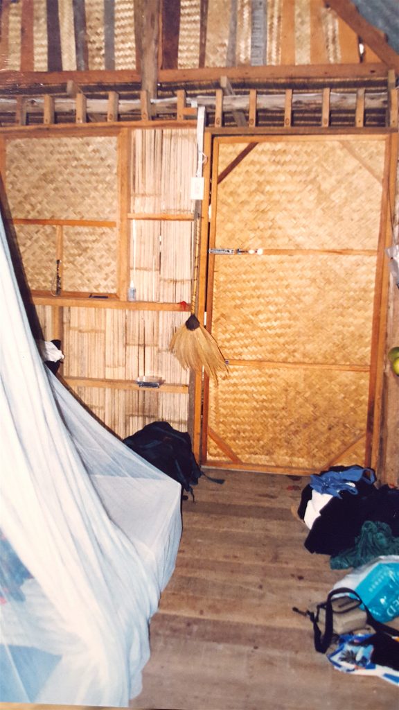 Inside the hut